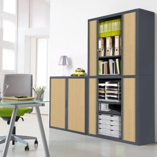 Armoire à Dossiers EasyOffice -Mobilier De Maison aktenschrank easyoffice anthrazit buche 204 cm 1751202