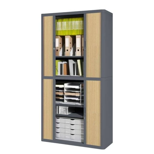 Armoire à Dossiers EasyOffice -Mobilier De Maison aktenschrank easyoffice anthrazit buche 204 cm 1751206