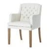 Chaise à Accoudoirs Austin -Mobilier De Maison armlehnstuhl austin webstoff weiss 312957