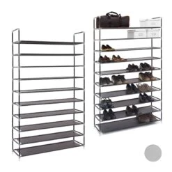 2x Étagères à Chaussures 50 Paires Gris -Mobilier De Maison b40ad959d6a64bd99e87d2587f7a58d0