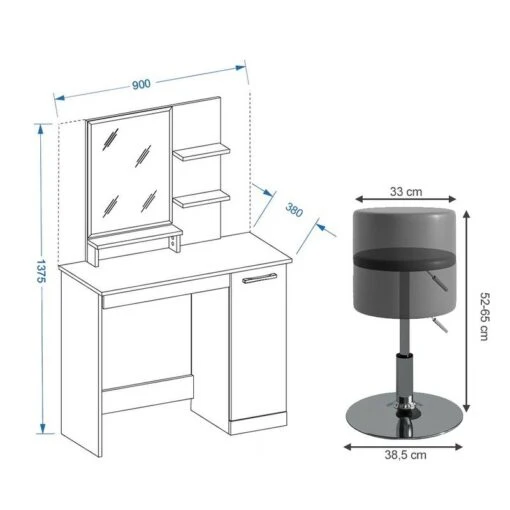 Coiffeuse Julia Avec Tabouret Et LED -Mobilier De Maison b46a903ede24409189f70563a69ad1f7