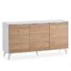 Buffet 3 Portes Koln Blanc Et Bois -Mobilier De Maison b793c7cf47bb45d6a19b0ac1ccbede51