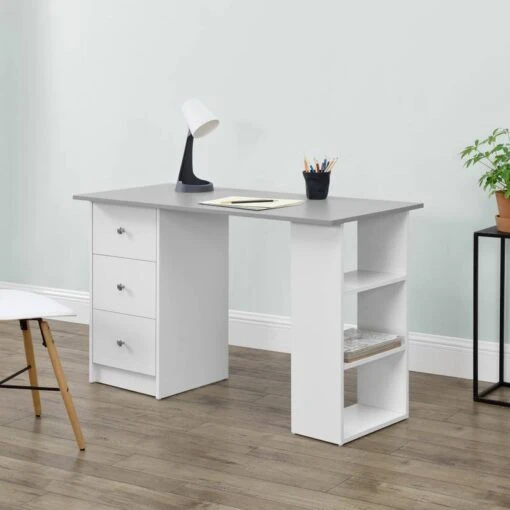 Bureau Lemberg Avec 3 Tiroirs -Mobilier De Maison b7eae6ea48c547749037a0de82c8cc36