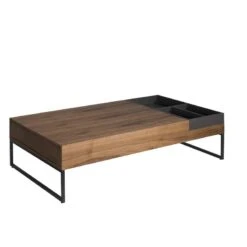 Table Basse Grise Et Noyer -Mobilier De Maison b7eb6c72f0ef4343b850335b2253512a