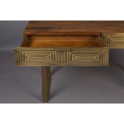 Console 2 Tiroirs En Bois Or -Mobilier De Maison bcb15e19eb9e4e0c85670c5e36a0bfd5