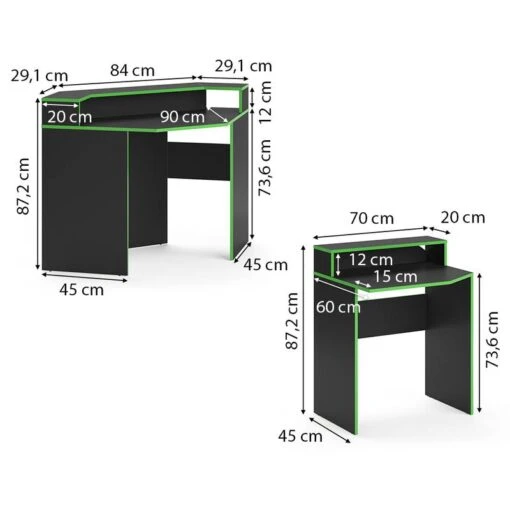 Bureau Ordinateur Kron Noir/Vert Set 5 -Mobilier De Maison bcc91de1aa8b44578de0244eacf4d71c