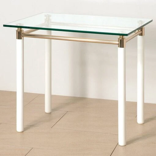 Table D'appoint Moselle III -Mobilier De Maison beistelltisch moselle iii stahl massivholz vergoldet hochglanz weiss 1427652