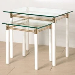 Table D'appoint Moselle III -Mobilier De Maison beistelltisch moselle iii stahl massivholz vergoldet hochglanz weiss 1427659