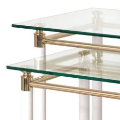 Table D'appoint Moselle IV -Mobilier De Maison beistelltisch moselle iv stahl massivholz vergoldet hochglanz weiss 1427642