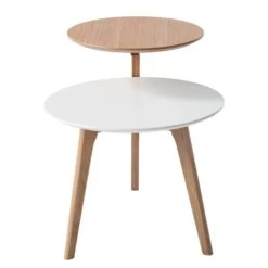 Table D'appoint Wolka -Mobilier De Maison beistelltisch wolka eiche teilmassiv eiche weiss 4760160