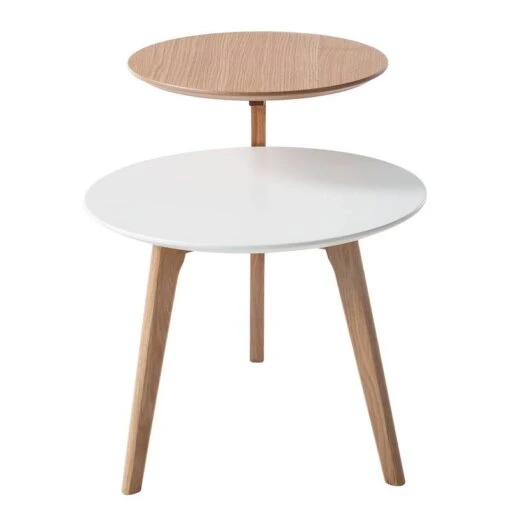 Table D'appoint Wolka -Mobilier De Maison beistelltisch wolka eiche teilmassiv eiche weiss 4760160