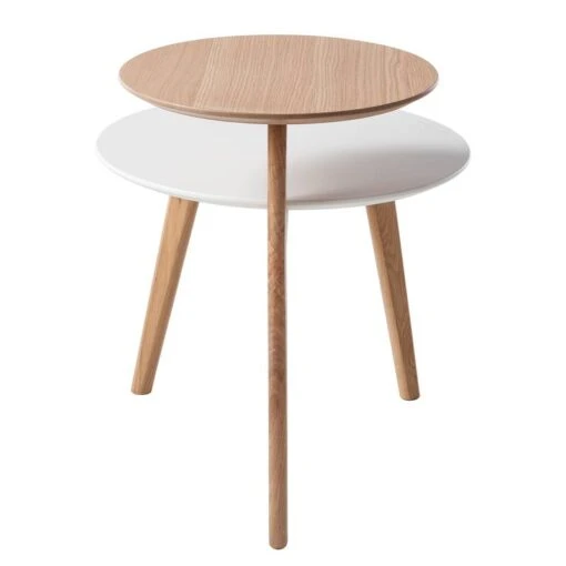 Table D'appoint Wolka -Mobilier De Maison beistelltisch wolka eiche teilmassiv eiche weiss 4760168