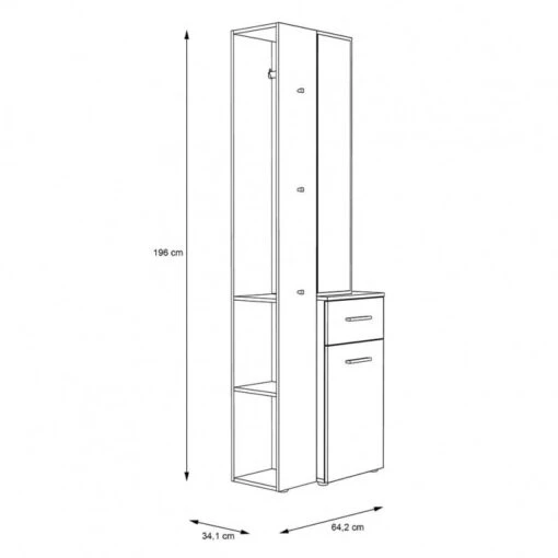 Meuble Entrée Miroir, Rangement - NINA -Mobilier De Maison c14b3d614d5c46209ec5d973d92687e0