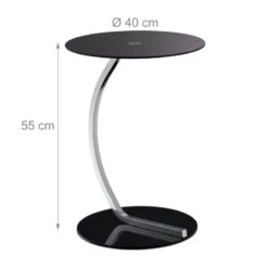 Table D'appoint Noire En Verre -Mobilier De Maison c1ba96e79aa642c89ecb4aa1f6059250