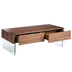 Table Basse En Bois De Noyer Et Verre -Mobilier De Maison c2766438283e4159b62fe44344154f77