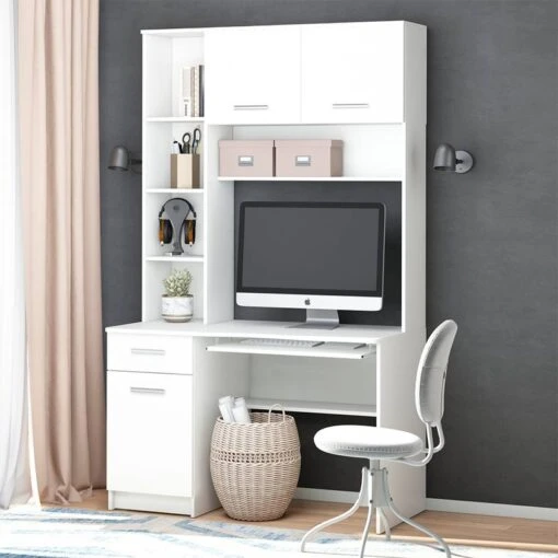 Bureau Ordinateur Crossline Blanc -Mobilier De Maison c3368586836d4934a711a3f8c6f9e485