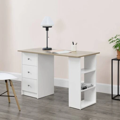 Bureau Lemberg Avec 3 Tiroirs -Mobilier De Maison c3c5fb993b614151a3aa656c4e3d79de