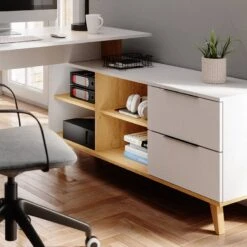 Bureau Neptune XXL Blanc/sonoma -Mobilier De Maison c50b321fe4da47759843aee75e1d6e4b