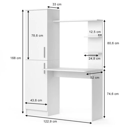 Bureau Tessa Blanc -Mobilier De Maison c64543d5a5ba433bb60508b6852bcca4