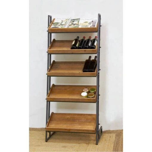 Etagère à Chaussures En Pin Et Métal -Mobilier De Maison c72ab104379b41d99bb5903ce72331ae