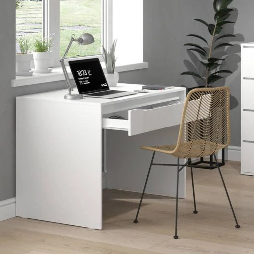 Bureau Ruben 100cm Blanc -Mobilier De Maison c8f66356c33a4ccb834c1c781d7141ff