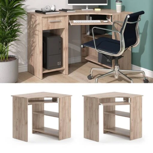 Bureau Ordinateur D'angle Odin Sonoma -Mobilier De Maison cc79a03514be49599ce122b563250524