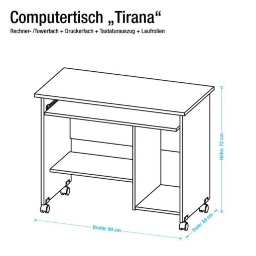 Table D'ordinateur Tirana -Mobilier De Maison computertisch tirana weiss 1389385