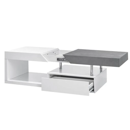 Table Basse Smithers -Mobilier De Maison couchtisch smithers beton dekor weiss 5240692