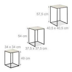 Tables Gigogne Carrées Jeu De 3 -Mobilier De Maison ddb3ff624383472399406f33010b134a