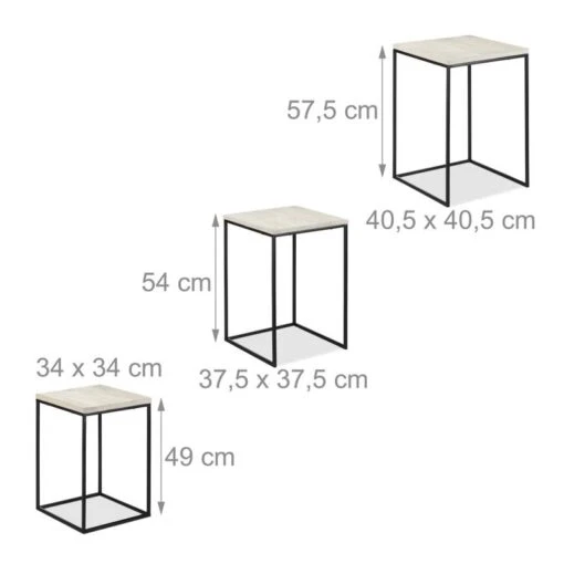 Tables Gigogne Carrées Jeu De 3 -Mobilier De Maison ddb3ff624383472399406f33010b134a