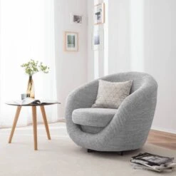 Fauteuil Pivotant Marvin -Mobilier De Maison drehsessel marvin strukturstoff silber 4904940