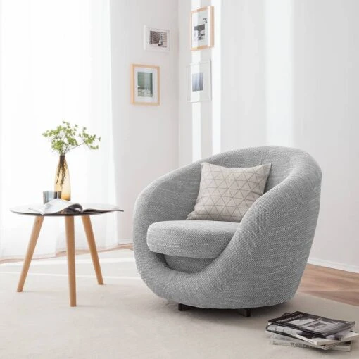 Fauteuil Pivotant Marvin -Mobilier De Maison drehsessel marvin strukturstoff silber 4904940