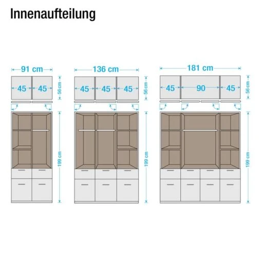 Armoire à Portes Battantes Bochum -Mobilier De Maison drehtueren kombischrank bochum alpinweiss milchglas 1424780