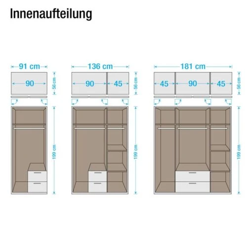 Armoire à Portes Battantes Krefeld -Mobilier De Maison drehtueren kombischrank krefeld alpinweiss eiche sonoma 1424829