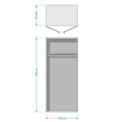 Armoire à Portes Battantes Brooklyn I -Mobilier De Maison drehtuerenschrank brooklyn i polarweiss 100 cm 2 tuerig 236 cm 5016440 1