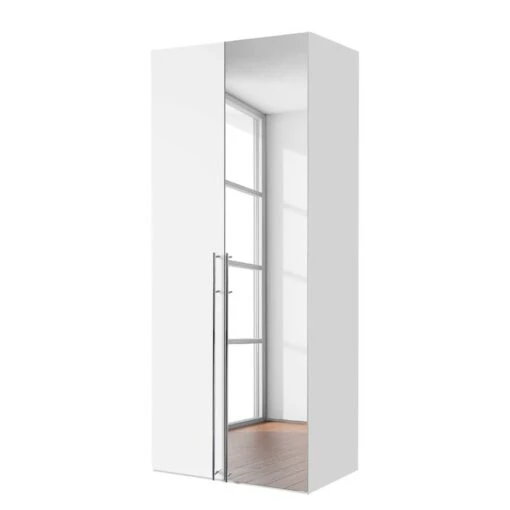 Armoire à Portes Battantes Brooklyn II -Mobilier De Maison drehtuerenschrank brooklyn ii polarweiss spiegel 100 cm 2 tuerig 216 cm 5163540