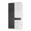 Armoire à Portes Pivotantes Julan I -Mobilier De Maison drehtuerenschrank click alpinweiss anthrazit schrankbreite 90 cm 2 tuerig 2883206