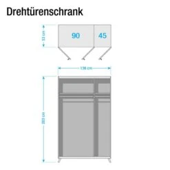 Armoire à Portes Battantes Falun -Mobilier De Maison drehtuerenschrank falun alpinweiss esche coimbra 136 cm 3 tuerig ohne spiegeltuer en 4798112