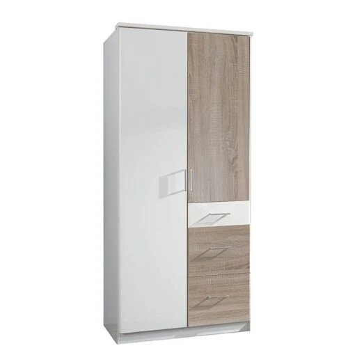 Armoire à Portes Pivotantes Julan I -Mobilier De Maison drehtuerenschrank julan i alpinweiss eiche saegerau dekor ohne spiegeltuer en 3606793