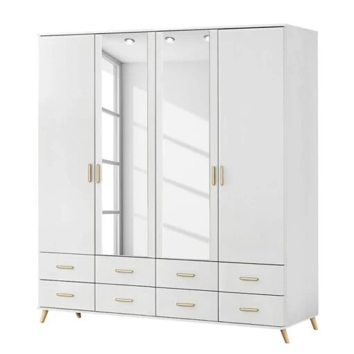 Armoire à Portes Battantes Annett -Mobilier De Maison drehtuerenschrank lindholm alpinweiss esche coimbra 181 cm 4 tuerig 4512812