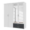 Armoire à Portes Battantes Rasant-Extra -Mobilier De Maison drehtuerenschrank rasant extra alpinweiss anthrazit 168 cm 4 tuerig 2 spiegeltueren 2560906