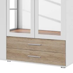 Armoire à Portes Battantes Rasant-Extra -Mobilier De Maison drehtuerenschrank rasant extra eiche sanremo hell dekor alpinweiss 168 cm 4 tuerig 2 spiegeltueren 2555662