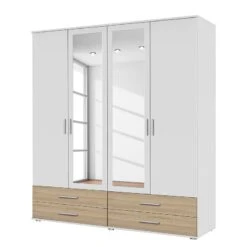 Armoire Rasant-Extra I -Mobilier De Maison drehtuerenschrank rasant extra i alpinweiss eiche sonoma dekor 168 cm 4 tuerig 2 spiegeltueren 2670394