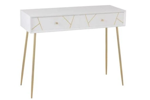 Console Rayures 2 Tiroirs Bois/metal -Mobilier De Maison e31a171b9cbd458a82c194559b4f5f8e