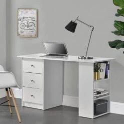 Bureau Lemberg Avec 3 Tiroirs -Mobilier De Maison e3a7bd69282040eb80582f1b218b90dd