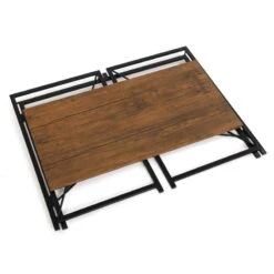 Versa Bureau Pliable En Métal Et Bois Noir -Mobilier De Maison e714dc3af7dd4aa88a3731e1f6cc587b