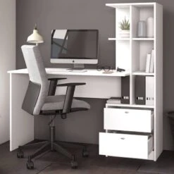 Bureau Denton Blanc -Mobilier De Maison e82bbf5805af44fe97d285e8e9e9db0e