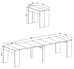 Console Extensible Jusqu'à 300cm Blanc -Mobilier De Maison e8b6bea698054e5e9218de0e143afe89