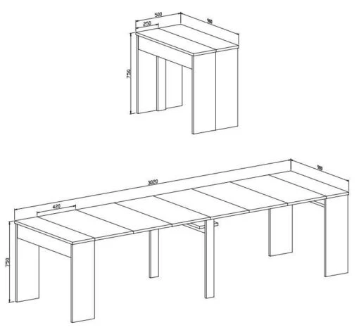 Console Extensible Jusqu'à 300cm Blanc -Mobilier De Maison e8b6bea698054e5e9218de0e143afe89