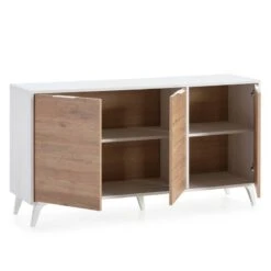 Buffet 3 Portes Koln Blanc Et Bois -Mobilier De Maison e9dd312cfaf64aa9badae372a8fecf0b